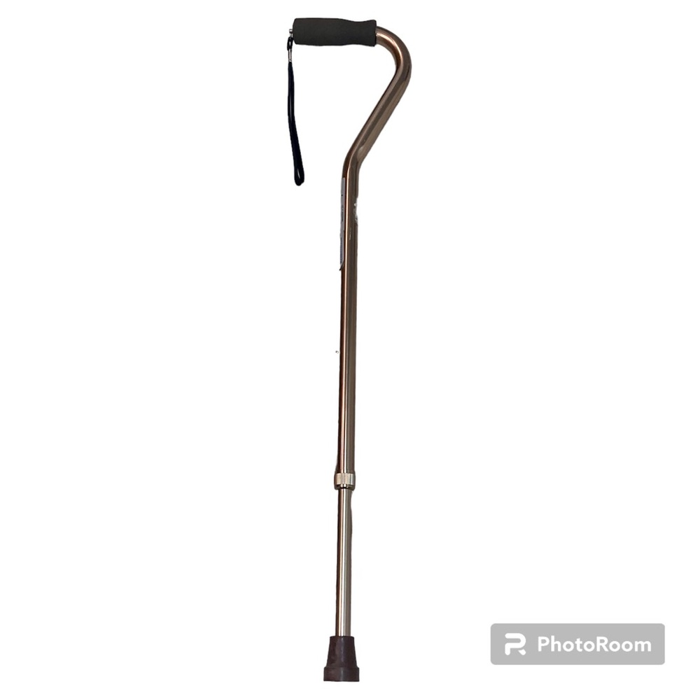 Midline Off Set Handle Bronze Aluminum Adjustable Cane Supports 250Lbs.